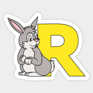 Letter R with Rabbit Sticker